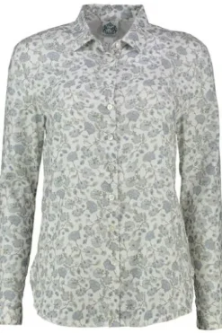 HAMMERSCHMID Bluse Gerda blau geblümt Langarm