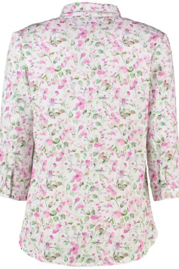 HAMMERSCHMID Bluse Inge Rosa-Multicolour geblümt 3/4-Arm