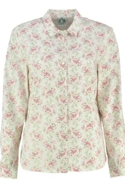 HAMMERSCHMID Bluse Klara khaki geblümt in Natur-Qualität