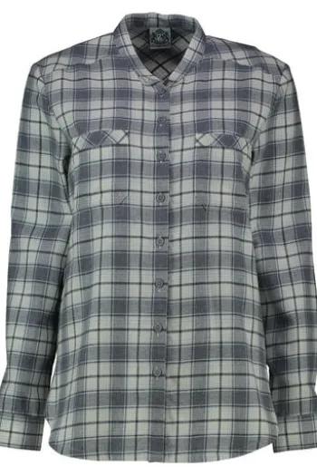 HAMMERSCHMID Flanell-Bluse Mira grau kariert in softer Natur-Qualität