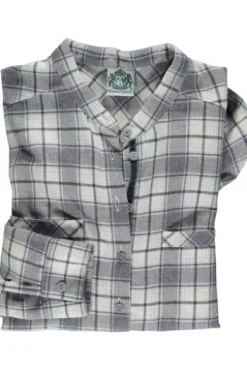 HAMMERSCHMID Flanell-Bluse Mira grau kariert in softer Natur-Qualität