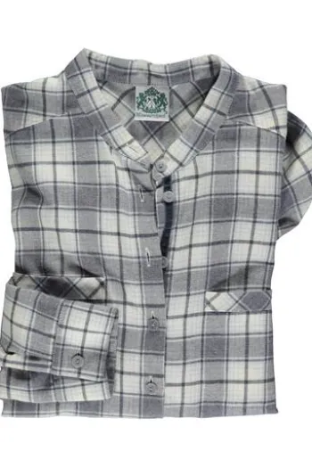 HAMMERSCHMID Flanell-Bluse Mira grau kariert in softer Natur-Qualität