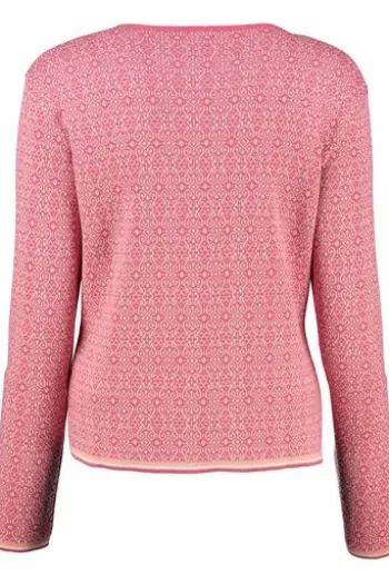 HAMMERSCHMID Strickjacke Chur koralle im feinen Jacquard-Strickmuster