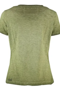 HANGOWEAR T-Shirt Berit grün in Vintage-wash-Optik