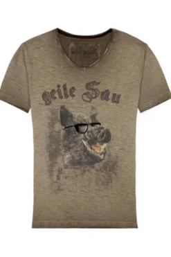 HANGOWEAR T-Shirt Feiko hellbraun Kurzarm