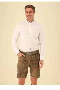 Hemd weiss/schwarz einfarbig Slim Fit Langarm