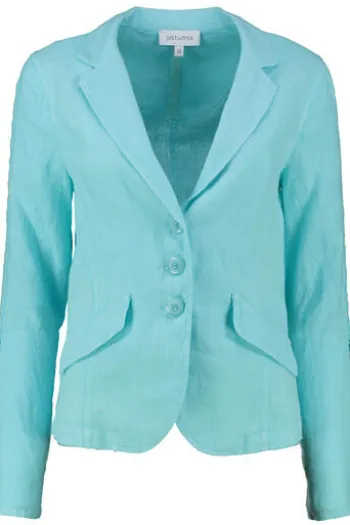 JUST WHITE Leinen-Blazer aqua in Natur-Qualität