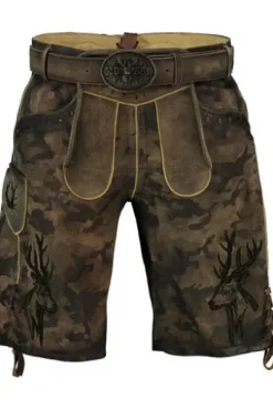 KRÜGER BUAM Lederhose braun Camouflage