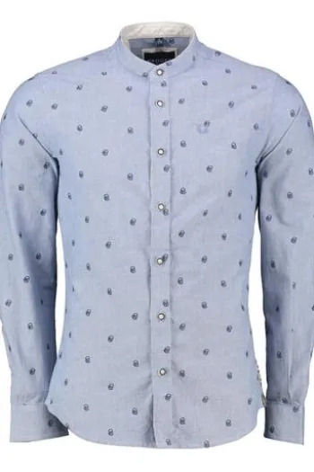 KRÜGER BUAM Trachtenhemd hellblau Slim Fit Ingo