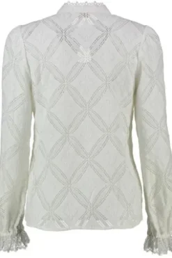 KRÜGER COLLECTION Bluse natur Langarm in edler Ajour-Optik