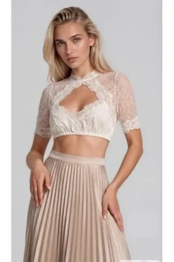 KRÜGER COLLECTION Dirndlbluse ecru Kurzarm Pippa