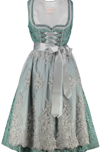 KRÜGER COLLECTION Dirndl türkis geblümt Caro