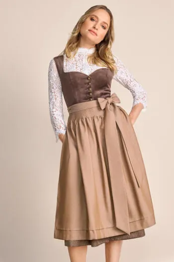 KRÜGER COLLECTION Midi Dirndl taupe Dagi