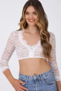 KRÜGER MADL Dirndlbluse ecru 3/4-Arm Cassandra