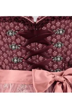 KRÜGER MADL Dirndl bordeaux geblümt Carli