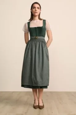 KRÜGER MADL Lang Dirndl dunkelgrün Alisha (80 cm)
