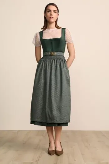 KRÜGER MADL Lang Dirndl dunkelgrün Alisha (80 cm)