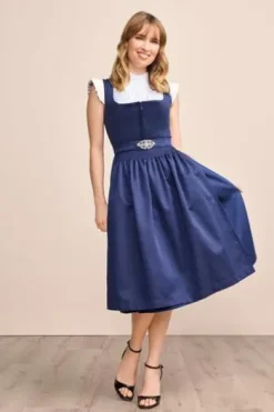 KRÜGER MADL Midi Dirndl blau Alisha (70cm)