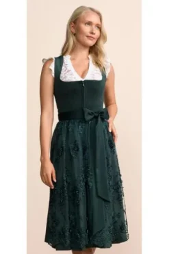 KRÜGER MADL Midi Dirndl dunkelgrün Lovira (70 cm)