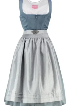 KRÜGER MADL Midi Dirndl hellblau Aurela (70 cm)