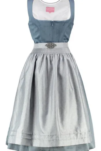KRÜGER MADL Midi Dirndl hellblau Aurela (70 cm)