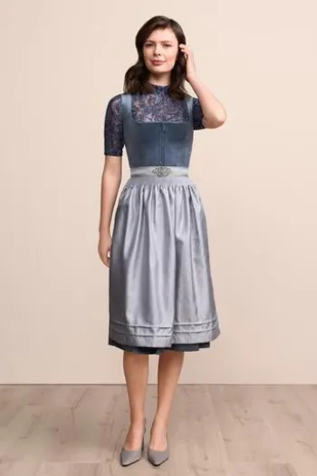 KRÜGER MADL Midi Dirndl hellblau Aurela (70 cm)