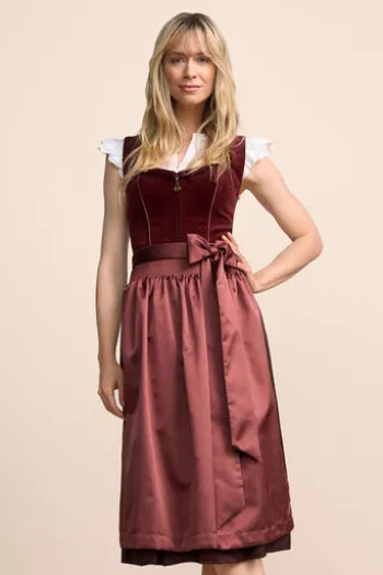 KRÜGER MADL Midi Dirndl kupfer Ariella 70er Rocklänge
