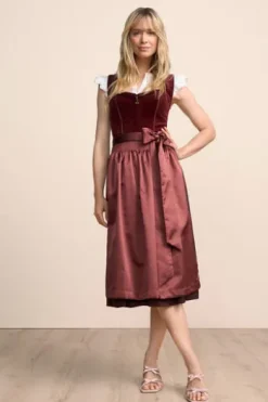 KRÜGER MADL Midi Dirndl kupfer Ariella 70er Rocklänge