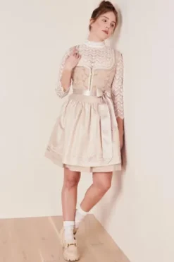 KRÜGER MADL Mini Dirndl beige geblümt Mae