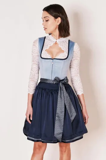 KRÜGER MADL Mini Dirndl blau Dena (50cm)