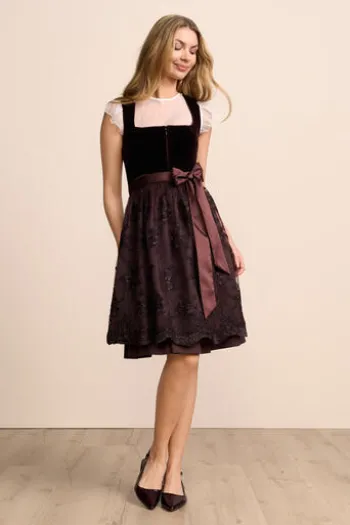 KRÜGER MADL Mini Dirndl bordeaux Tanya (60 cm)
