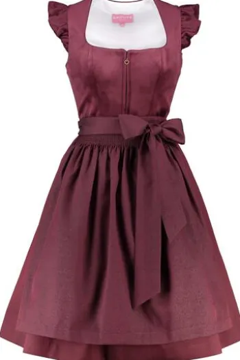 KRÜGER MADL Mini Dirndl bordeaux Tisha (60 cm)