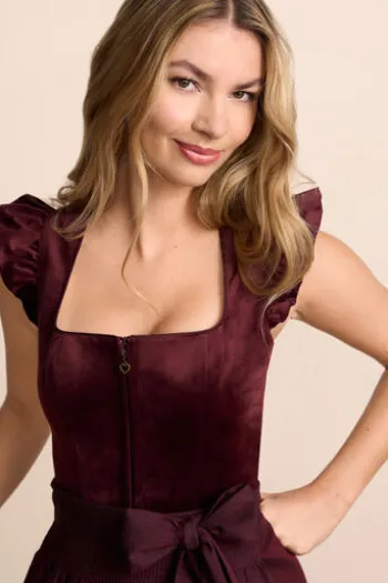 KRÜGER MADL Mini Dirndl bordeaux Tisha (60 cm)