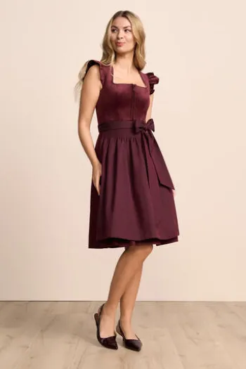 KRÜGER MADL Mini Dirndl bordeaux Tisha (60 cm)