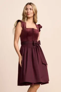 KRÜGER MADL Mini Dirndl bordeaux Tisha (60 cm)