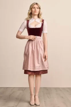 KRÜGER MADL Mini Dirndl bordeaux Aurela (60 cm)