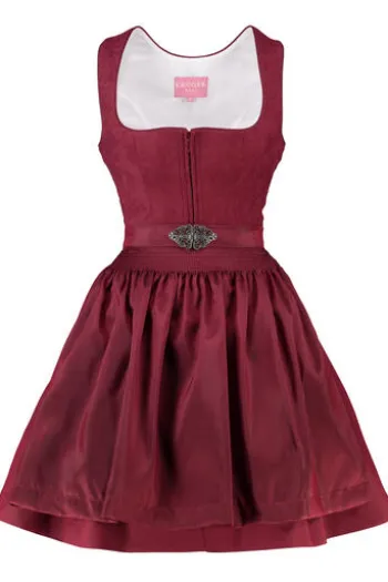 KRÜGER MADL MIni Dirndl bordeaux Evi 50er Rocklänge