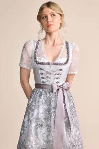 KRÜGER MADL Mini Dirndl grau geblümt 419468