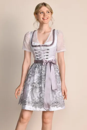KRÜGER MADL Mini Dirndl grau geblümt 419468