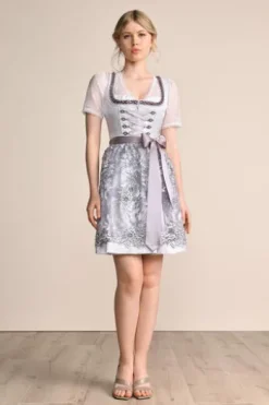 KRÜGER MADL Mini Dirndl grau geblümt 419468
