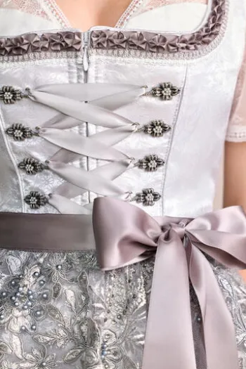 KRÜGER MADL Mini Dirndl grau geblümt 419468