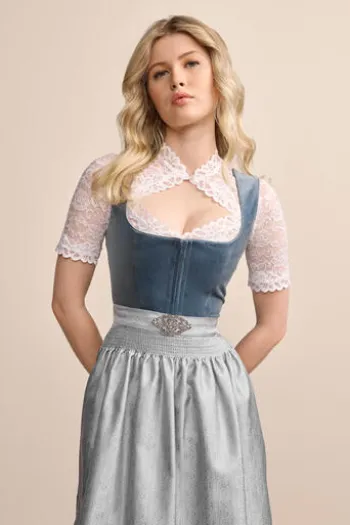 KRÜGER MADL Mini Dirndl hellblau Aurela (60 cm)