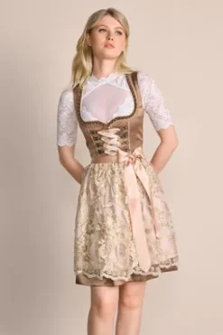 KRÜGER MADL Mini Dirndl kupfer Blumenmuster Josina