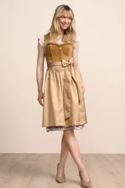 KRÜGER MADL Mini Dirndl ocker Ariella 60er Rocklänge
