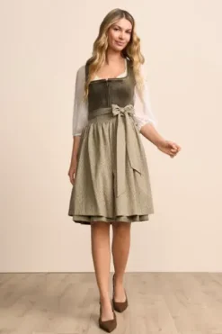 KRÜGER MADL Mini Dirndl oliv Lindsay (70 cm)