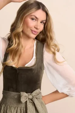 KRÜGER MADL Mini Dirndl oliv Lindsay (70 cm)