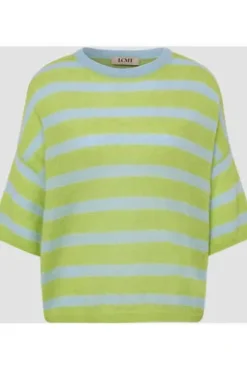 LECOMTE Pullover limette gestreift 3/4-Arm