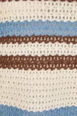 LECOMTE Pullover macadamia gestreift