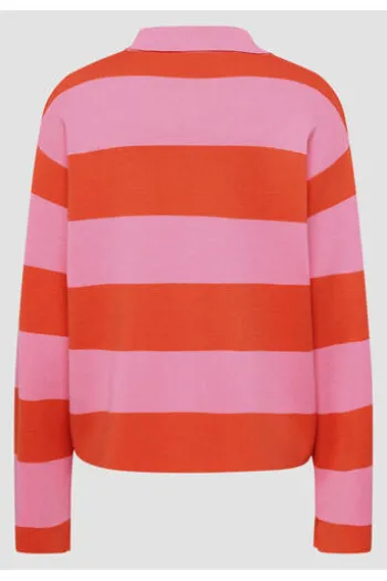 LECOMTE Pullover rosa gestreift