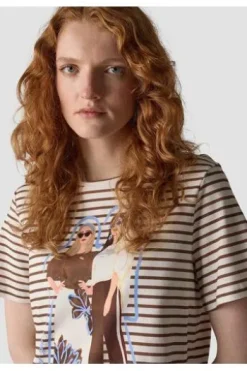 LECOMTE Shirt nougat gestreift